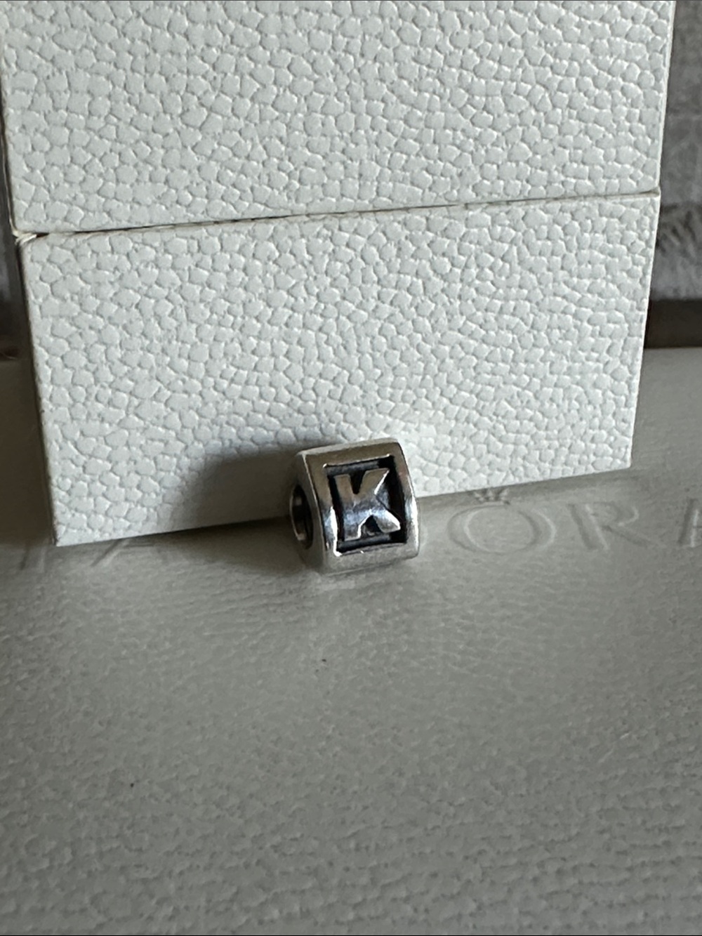 Pandora euc alpha K letter monogram alphabet sterling silver 925 ale charm